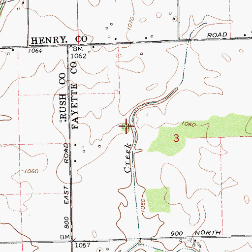 Topographic Map of Brittanham Cemetery, IN