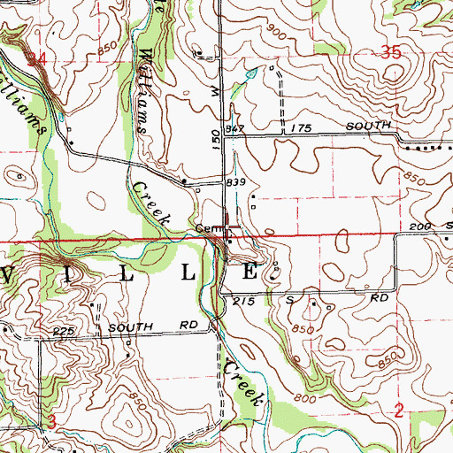 Topographic Map of Murray Cemetery, IN