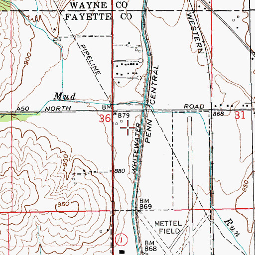 Topographic Map of Methodist Farm Cemetery, IN
