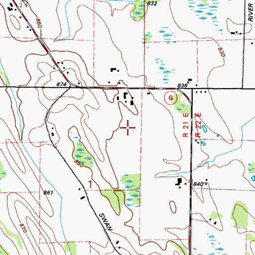 Topographic Map of Kocian Dairy, WI