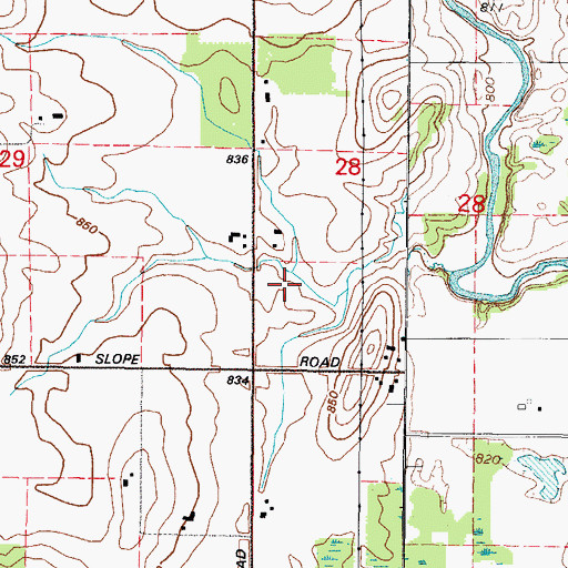 Topographic Map of Russlers Ranch, WI