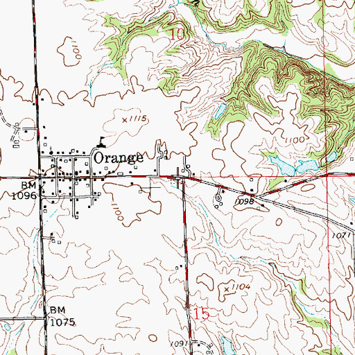 Topographic Map of Old Orange Cemetery, IN
