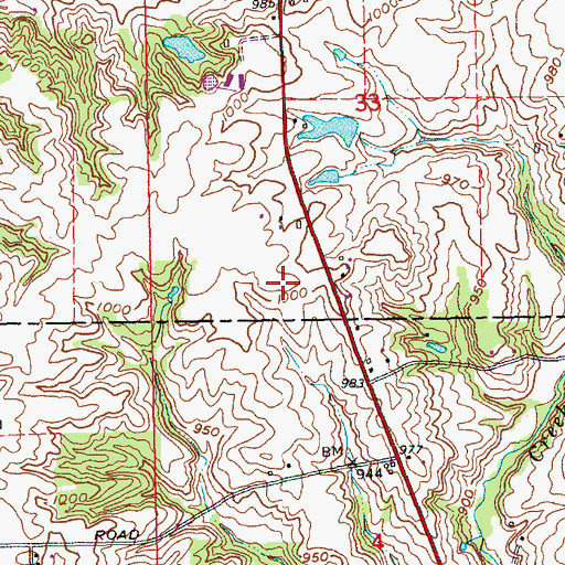 Topographic Map of Old Parrot Cemetery, IN