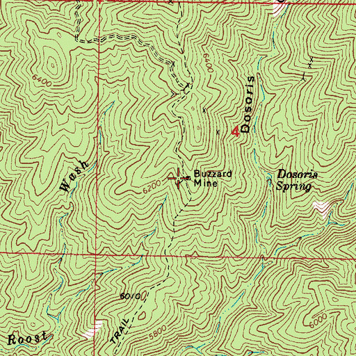 Topographic Map of Buzzard Mine, AZ