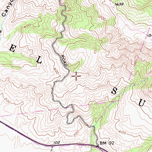 Topographic Map of El Sur, CA