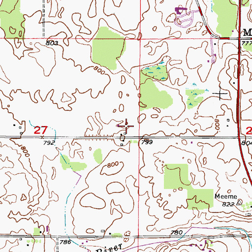 Topographic Map of Bonde Acres, WI