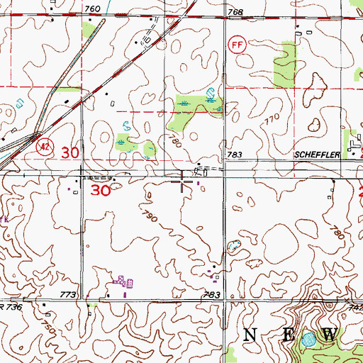 Topographic Map of Brunmeier Dairy Farm, WI