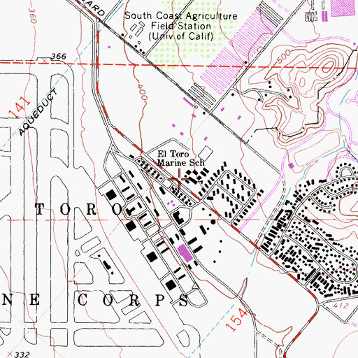Topographic Map of El Toro Marine School, CA
