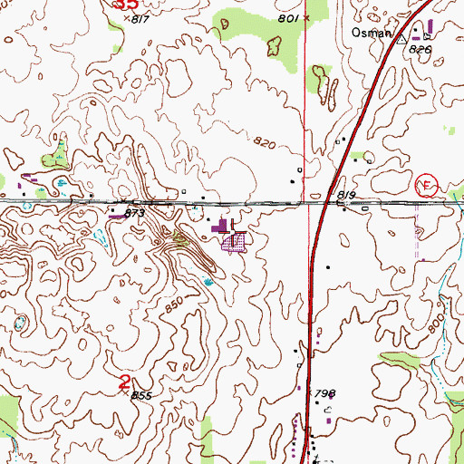 Topographic Map of Fitz Pine Dairy Farm, WI
