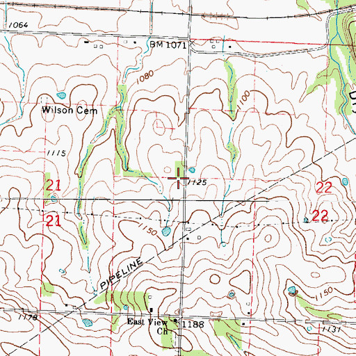 Topographic Map of Star School (historical), MO