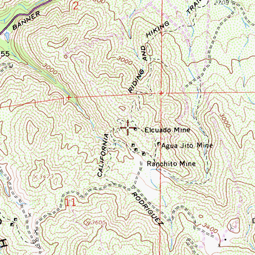 Topographic Map of Elcuado Mine, CA