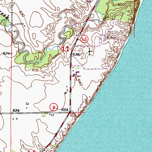 Topographic Map of Shoreline Acres, WI
