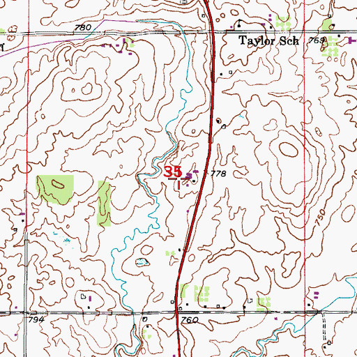 Topographic Map of Long View Dairy Farm, WI