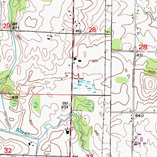 Topographic Map of S and J Farms, WI