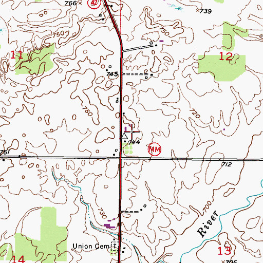Topographic Map of Badger Land Dairy Farm, WI