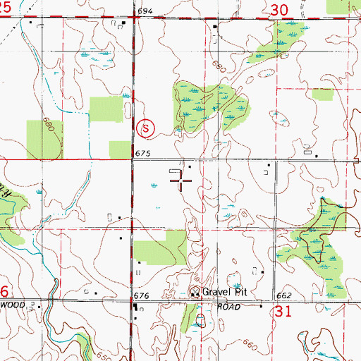 Topographic Map of Peninsula Dairy, WI