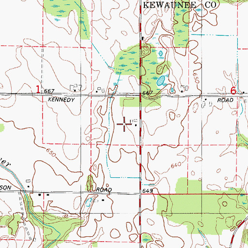 Topographic Map of Harmann Farms, WI