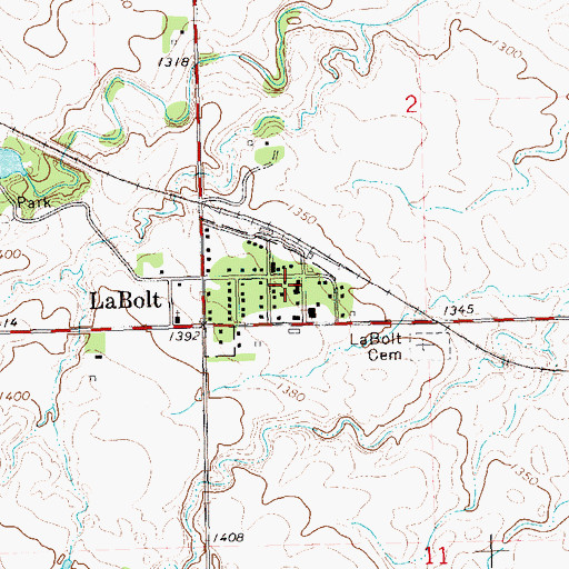 Topographic Map of Labolt Post Office (historical), SD
