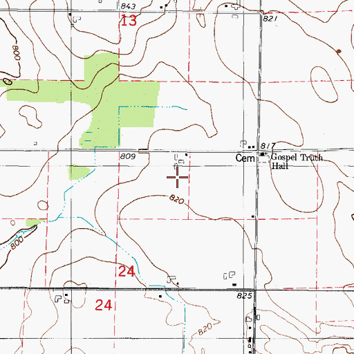 Topographic Map of Norkin Farms, WI