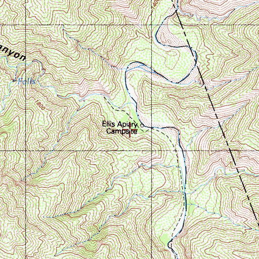 Topographic Map of Ellis Apiary Campsite, CA