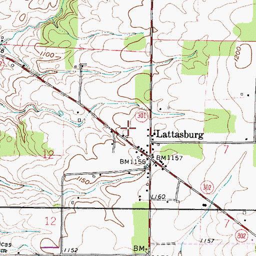 Topographic Map of Foltz Farms, OH