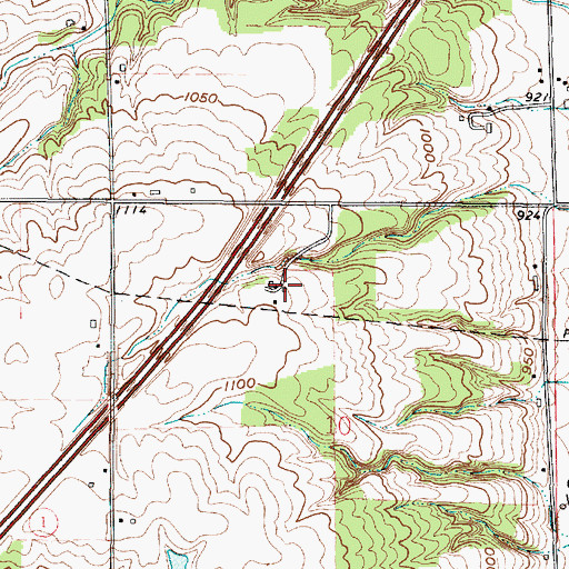 Topographic Map of Haley Farms, OH