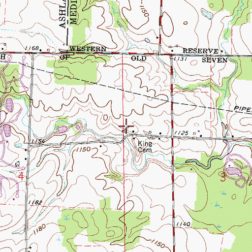Topographic Map of France Farms, OH