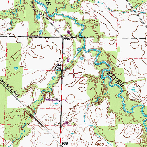 Topographic Map of Scenic Ridge Farm, OH