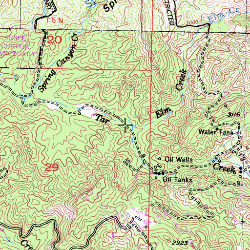 Topographic Map of Elm Creek, CA
