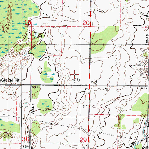 Topographic Map of Klimesh Dairy Farm, WI