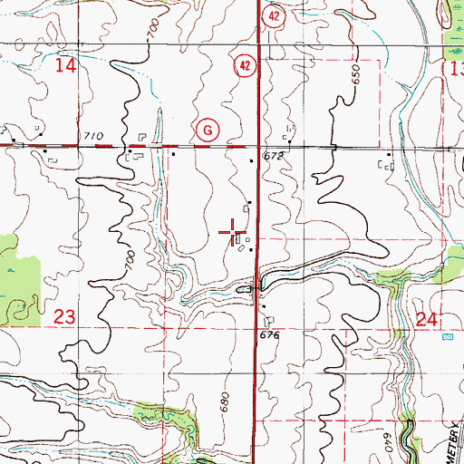 Topographic Map of Mueller Farms, WI