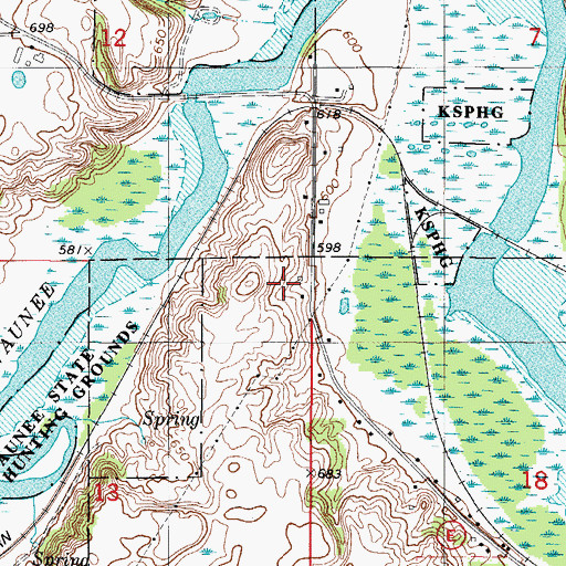 Topographic Map of Halls Calf Ranch, WI
