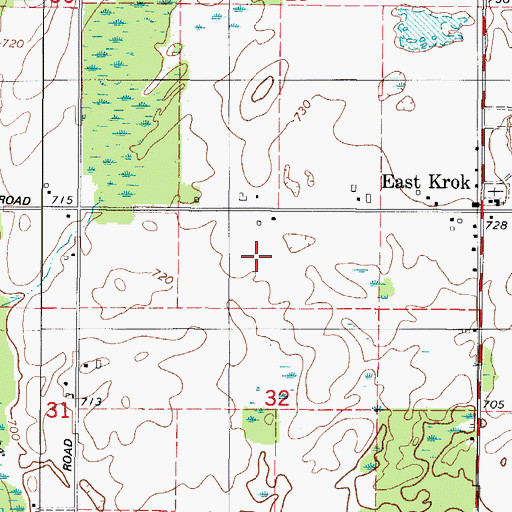 Topographic Map of Tess Farm, WI