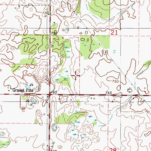 Topographic Map of Sano Farms, WI