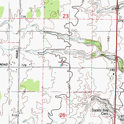 Topographic Map of Schleis Farms, WI