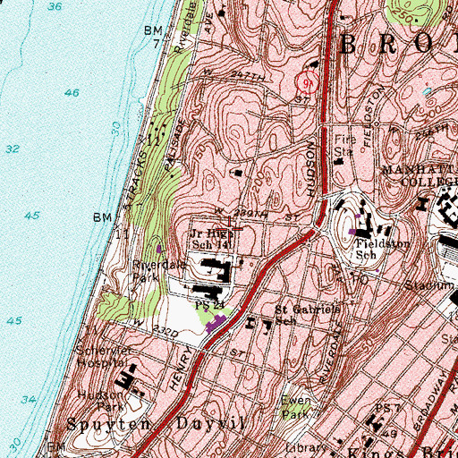 Topographic Map of Hudson Towers, NY