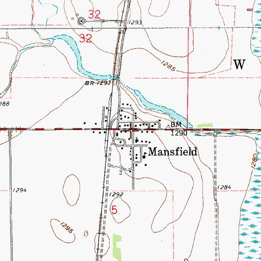 Topographic Map of Mansfield Post Office, SD