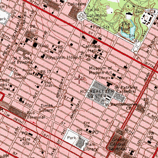 Topographic Map of Lehman Brothers Building, NY