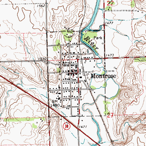 Topographic Map of Montrose Post Office, SD