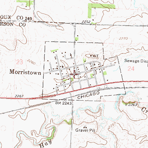 Topographic Map of Morristown Post Office, SD