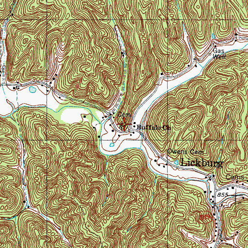 Topographic Map of David M Cooper Cemetery, KY