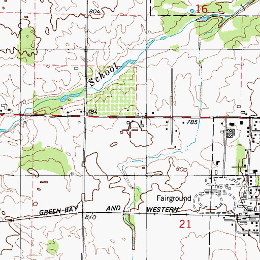 Topographic Map of Blue View Dairy Farms, WI