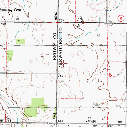 Topographic Map of Cornette Dairy, WI