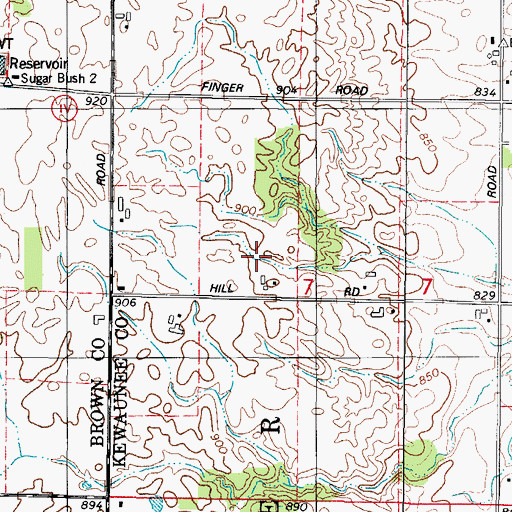 Topographic Map of Davister Farm, WI