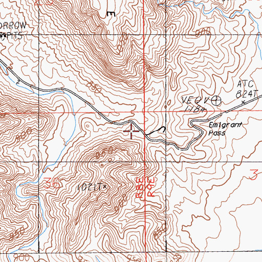 Topographic Map of Emigrant Pass, CA