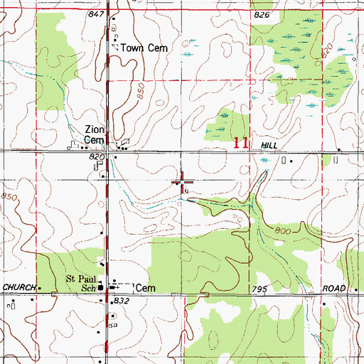 Topographic Map of White Ledge Dairy, WI