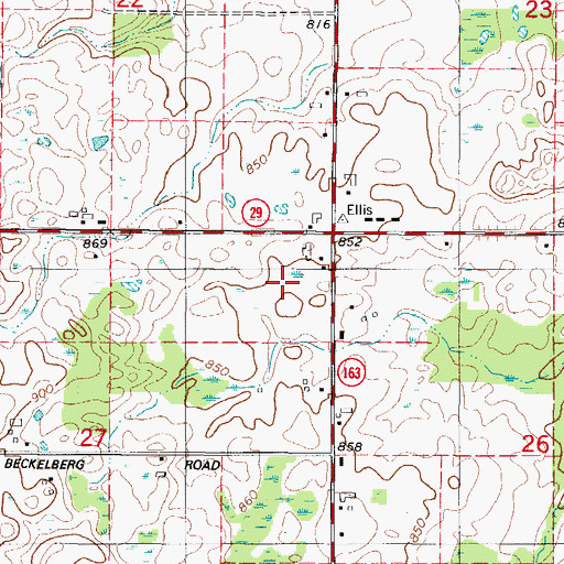 Topographic Map of Rolling Hills Dairy Farm, WI