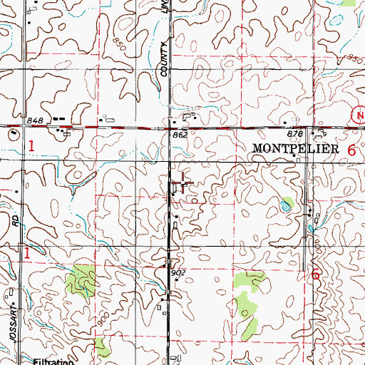 Topographic Map of Martyville Dairy, WI