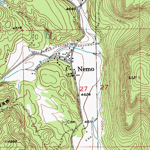 Topographic Map of Nemo Post Office, SD