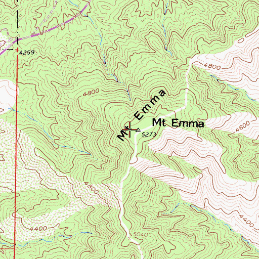 Topographic Map of Mount Emma, CA